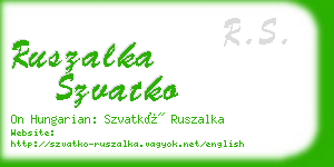 ruszalka szvatko business card